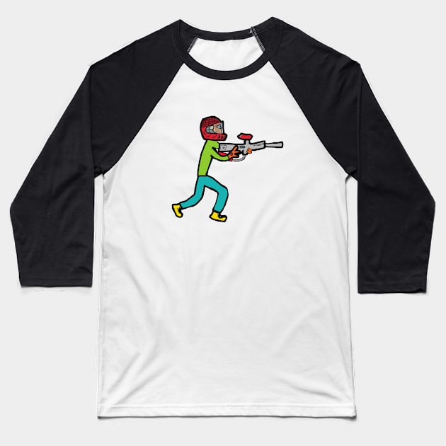 Paintball Baseball T-Shirt by Mark Ewbie